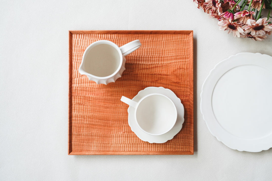 Kazunori Takatsuka 高塚和則 Square Cherry Wood Tray KU04