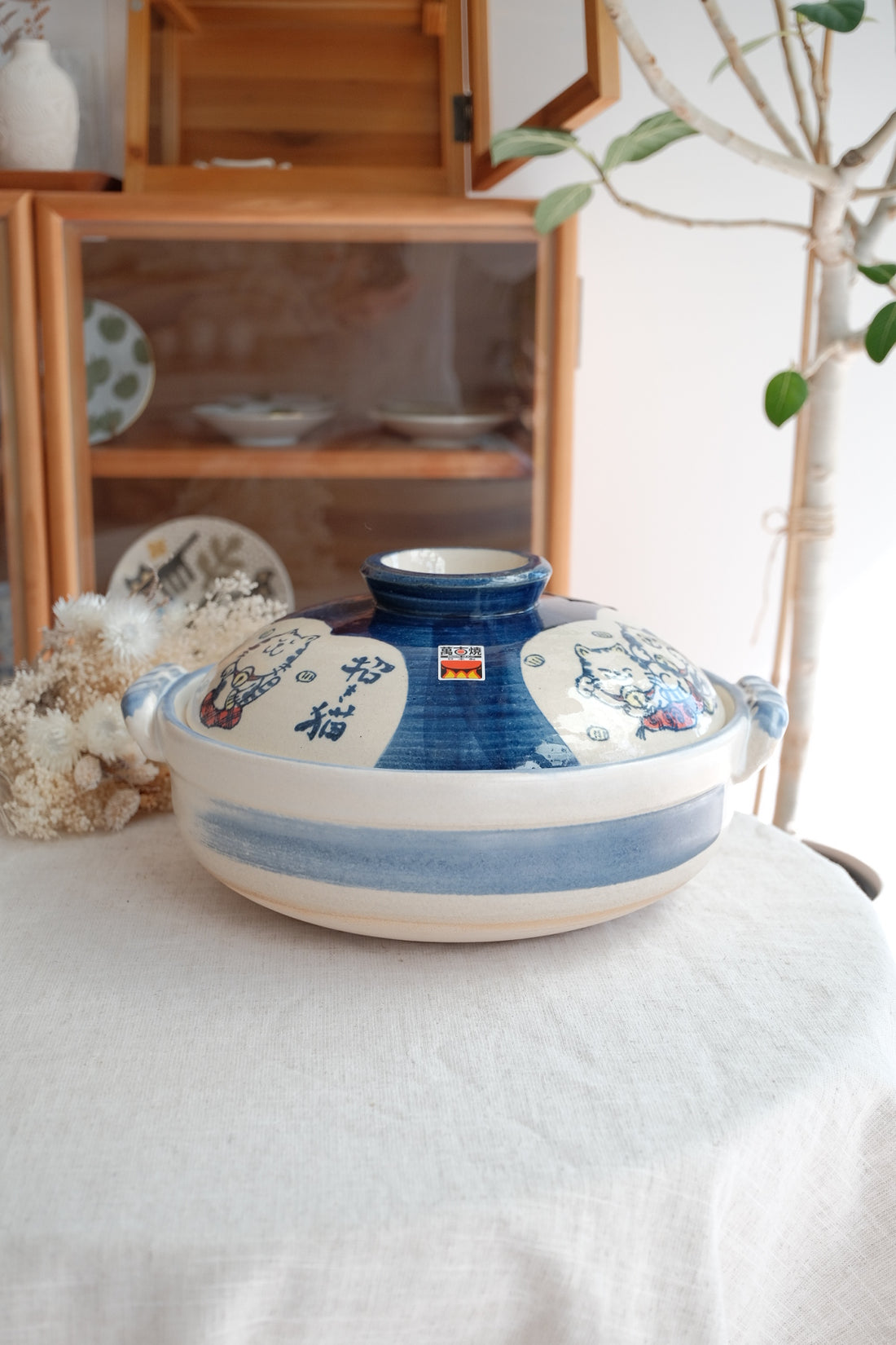 Donabe Banko Ware No.9 Lucky Cat Clay Pot