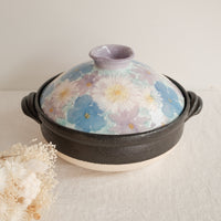 Setoware Flower Donabe Claypot - Size 8
