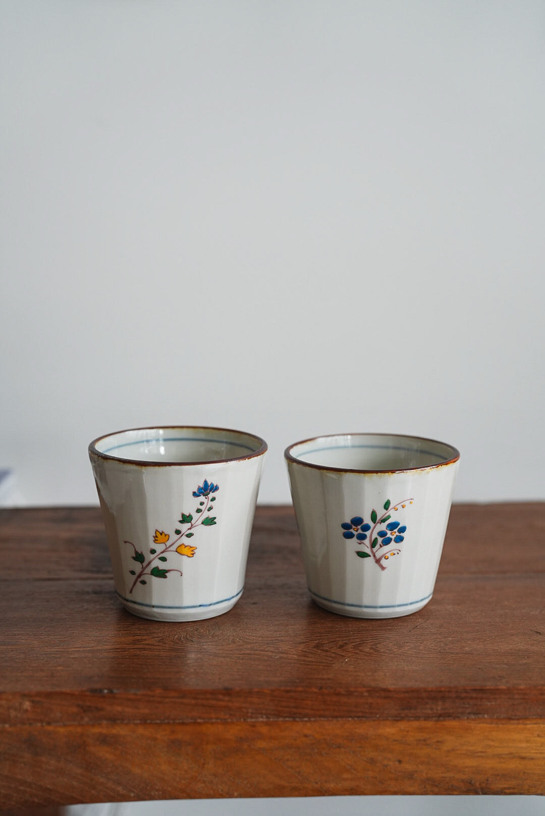 Kazuaki Shimura 志村和晃- Hand-Painted Floral Faceted Cup KAS06