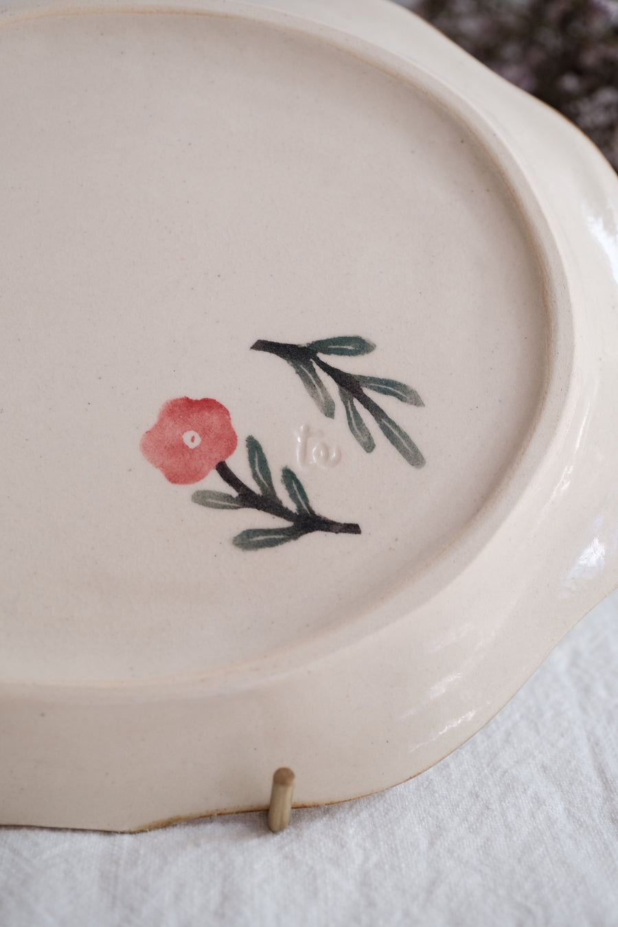 Nakagaki Tomoko Water Color Hand Painted Flower Shaped Plate - KP10 #5