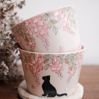 Baizhi Studio- Wisteria Cat Coffee/Tea Cup