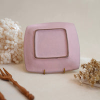 Kei Mitsumochi ミツ持啓 17cm Rectangle Plate - Pink Flower KM28