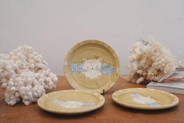 Tomoko Kubo コンガリ舍 Medium Cat Plate TK15