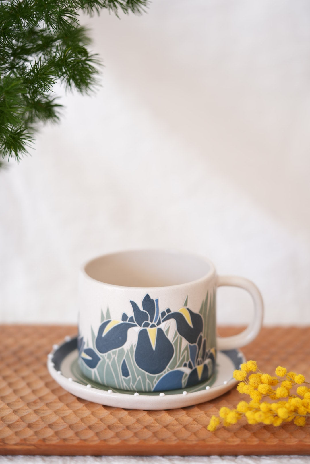 BAIYA Studio Blue Iris Mug w Saucer