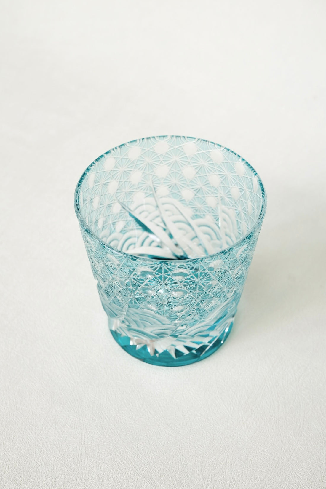 Harisho Yamada Glass - 漣-sazanami Whiskey Crystal Glass - Light Blue