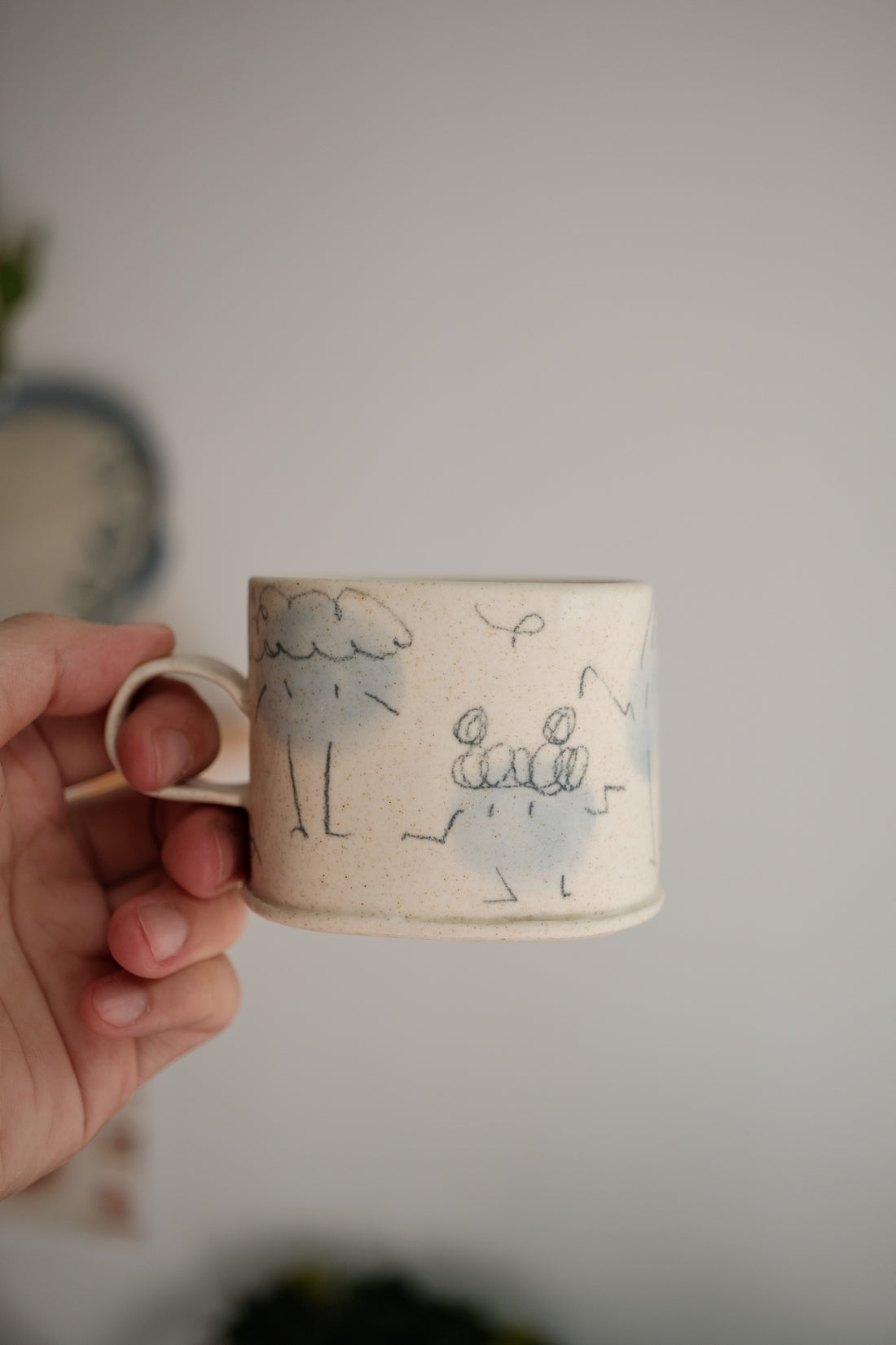 Zing Studio Hand-made Small Square Mug - Blue