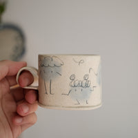 Zing Studio Hand-made Small Square Mug - Blue