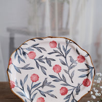 Nakagaki Tomoko Water Color Hand Painted Flower Shaped Plate - KP10 #10