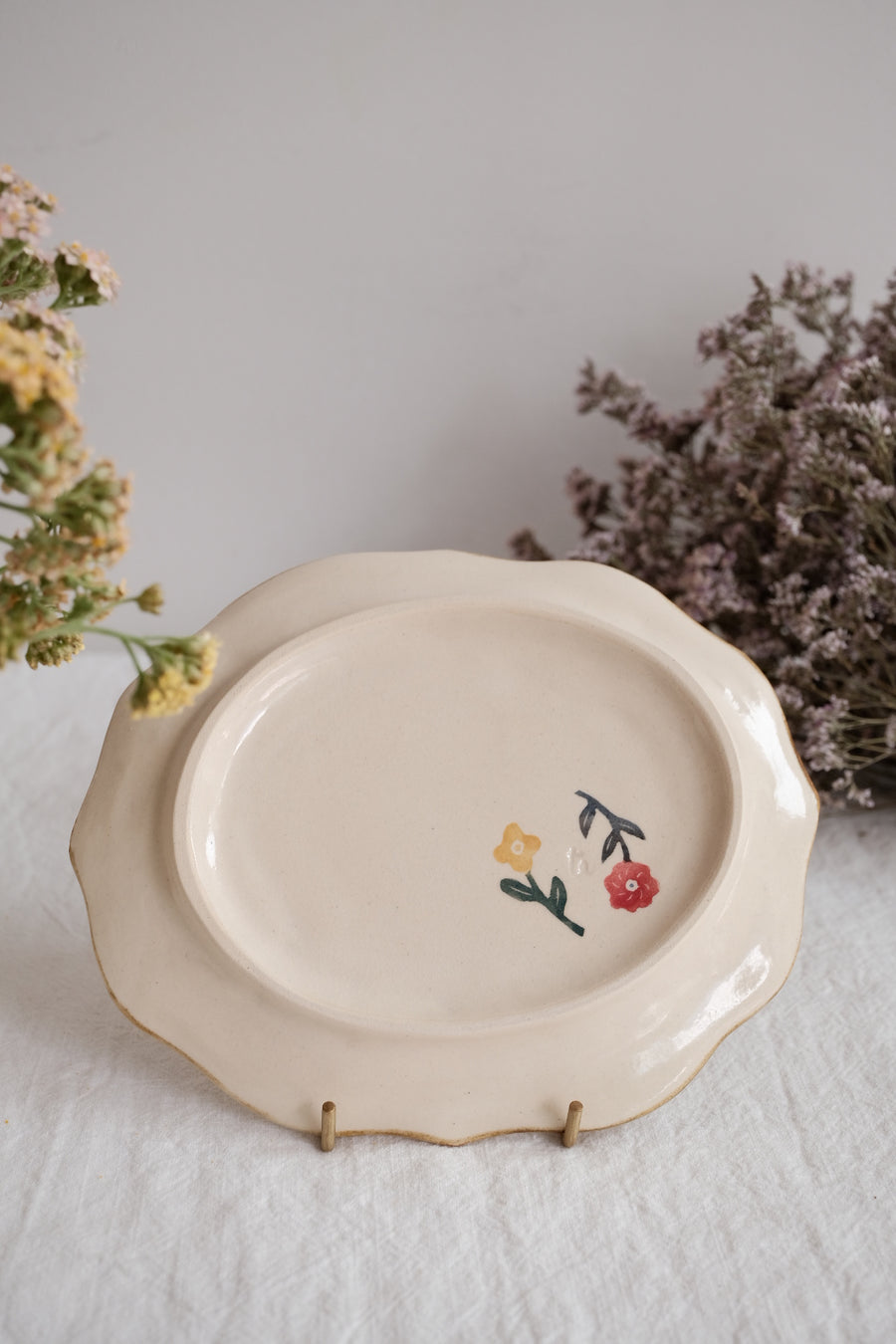 Nakagaki Tomoko Water Color Hand Painted Flower Shaped Plate - KP10 #18