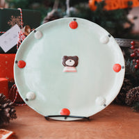 Fumiko Kondo 近藤布美子 - Green Bear Plate FK06