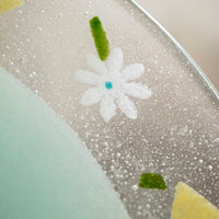 Fuji Glass Studio Green Rabbit Lemon Flower Plate 18cm