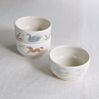 Buncho Pottery Bird Small Bowl