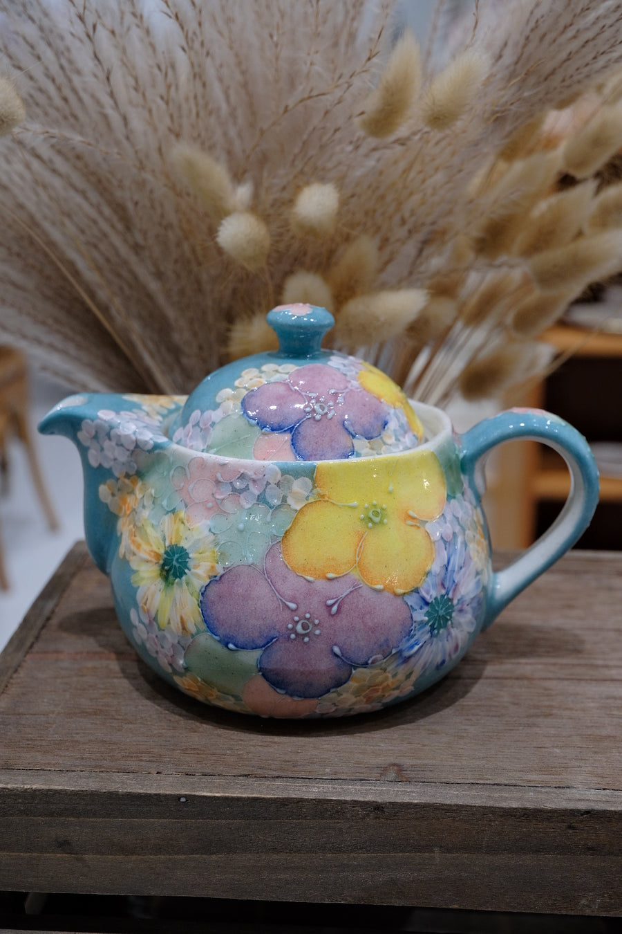 Seto Ware Flower Teapot