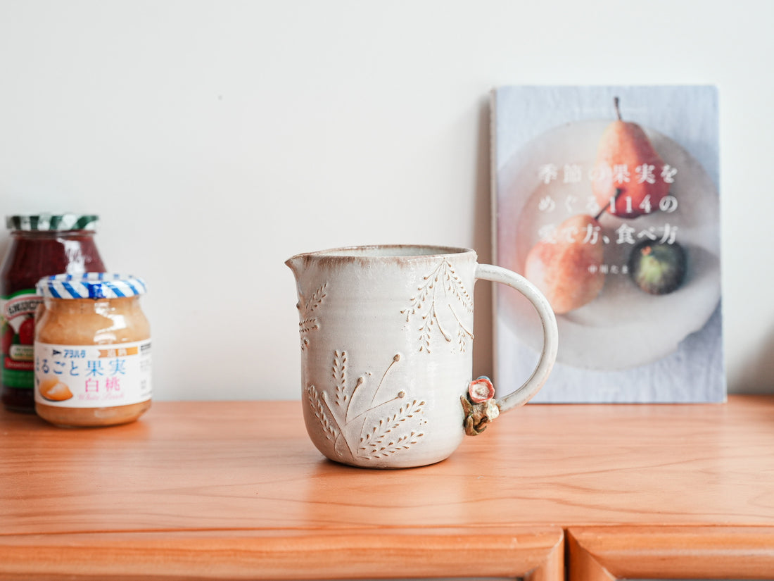 Satomi Motohashi 本橋里美 Bird and Flower Jug - Medium SM20