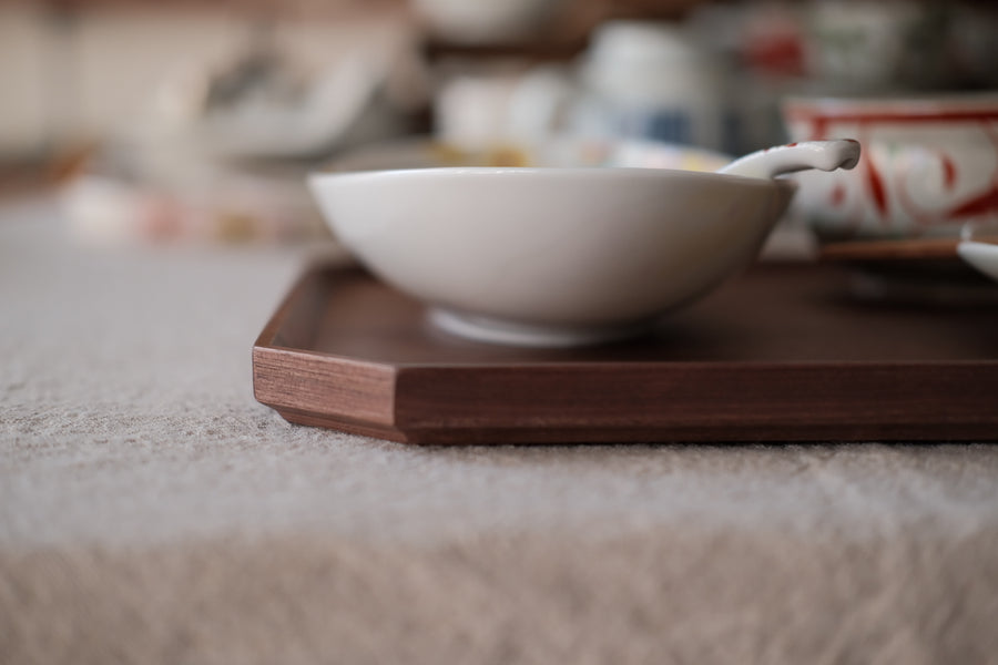 Wooden Octagonal Dinner Tray