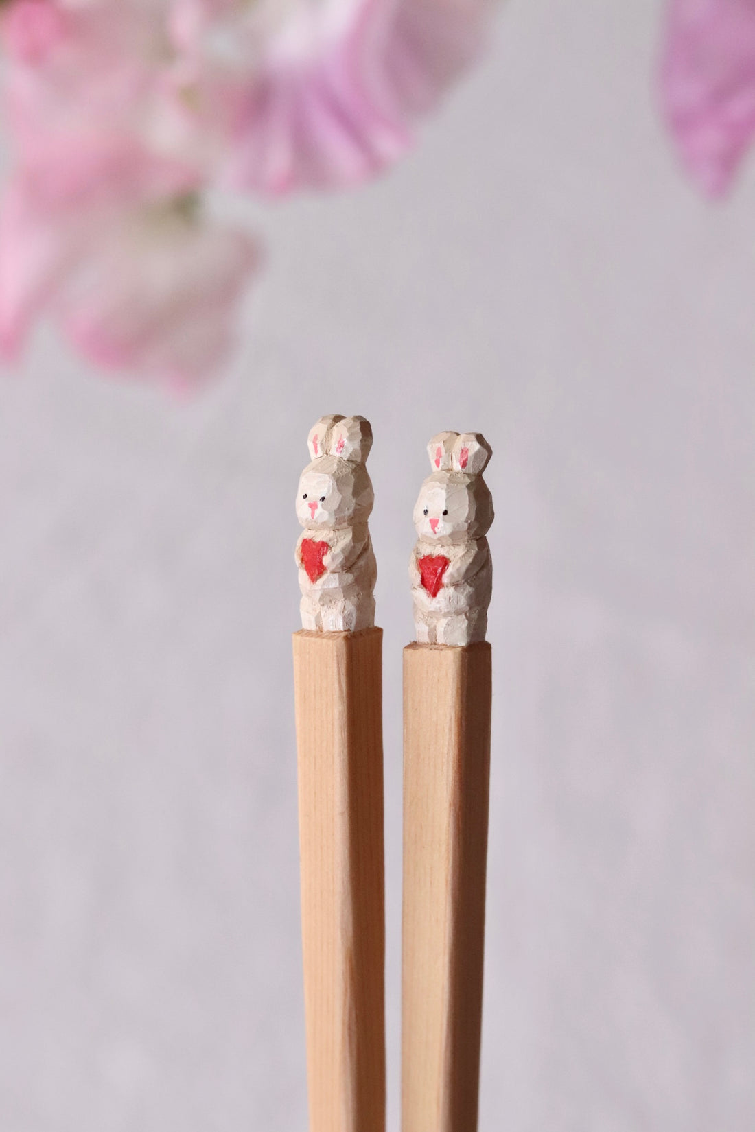 Ayataro Chopsticks - White Rabbit with Heart- aya05