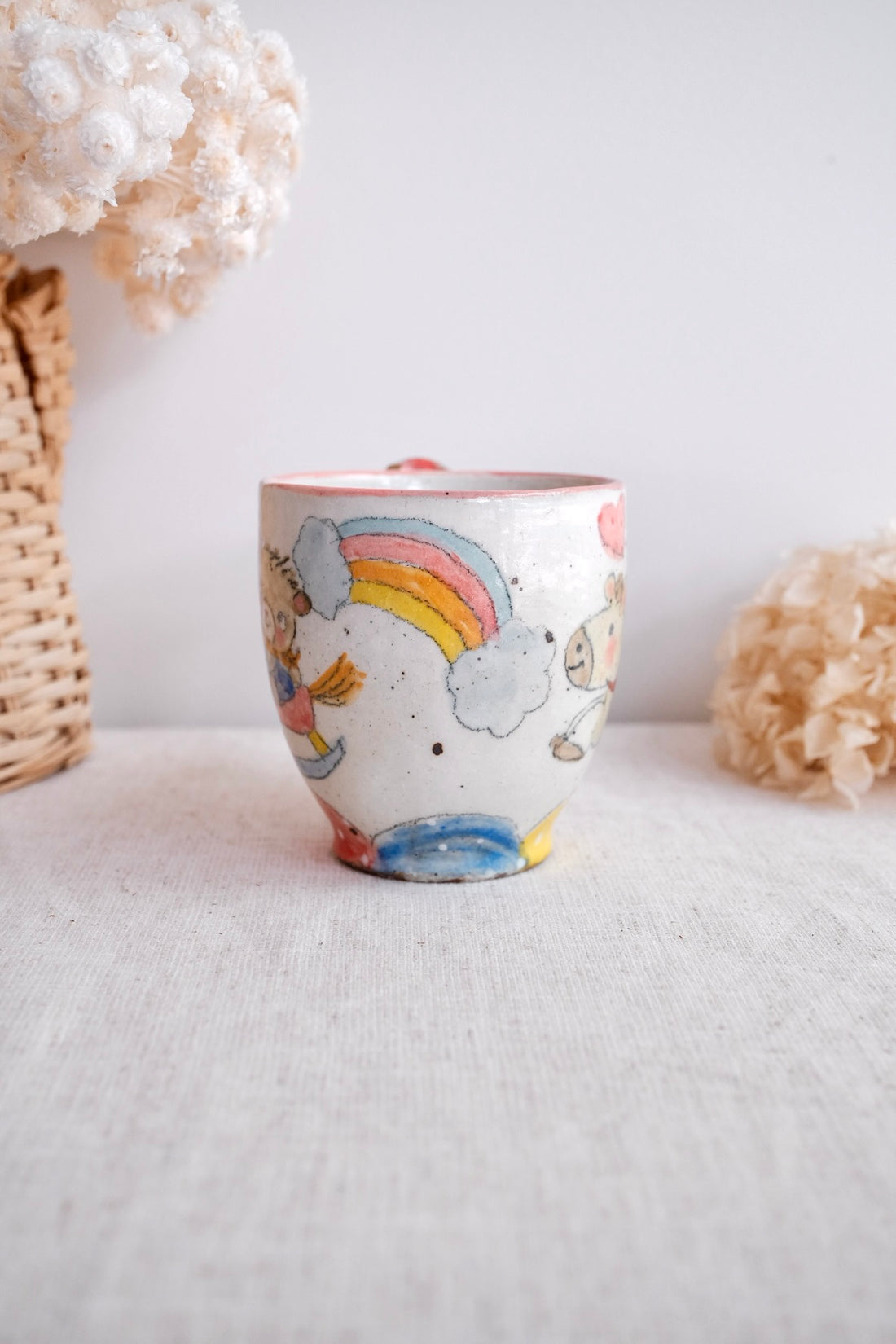 Asako Yamaguchi 山口麻子 Animal Tall Mug with Deco on Handle AI04