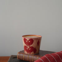 SiShuang Red Checked  with Butterfly Coffee Cup