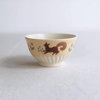 Buncho Pottery Squirrel and tulip bowl