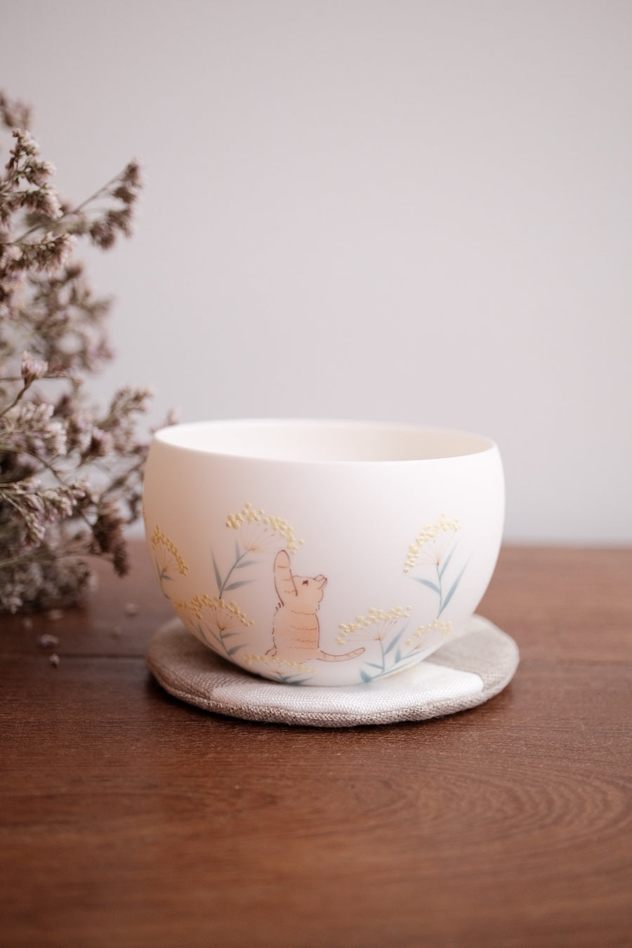 Baizhi Studio - Fennel Orange Cat Coffee/Tea Egg Shape Cup