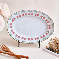 Kei Mitsumochi ミツ持啓 Oval Plate - Red Cherry KM01