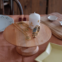 Natural Wood Pedestal Plate Cake Stand