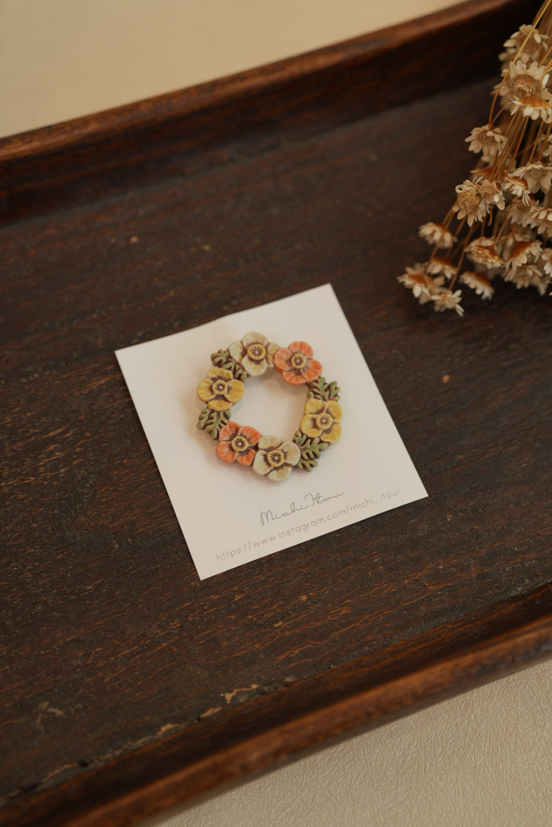 Michi Ito 伊藤三智- Brooch - Poppy Wreath M24