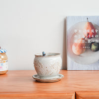 Satomi Motohashi 本橋里美 Bird Mug and Saucer - White SM16