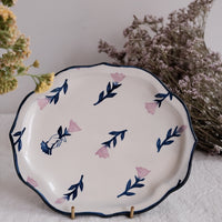 Nakagaki Tomoko Kohiki Hand Painted Flower Shaped Plate  - KP5 #1