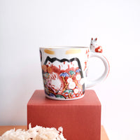夕立窯 Japanese Style Red Mt. Fuji Mug