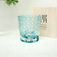 Harisho Yamada Glass - 漣-sazanami Whiskey Crystal Glass - Light Blue