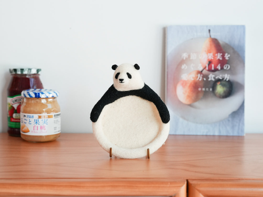 Aya and Yoshiko Wool Felt Animal Coaster - Panda YS05