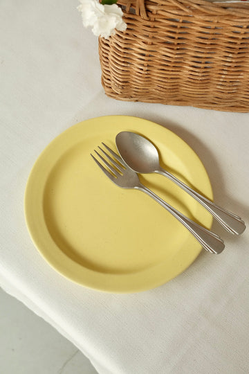 Mashiko Pottery Yoshizawa Yellow Round Plate