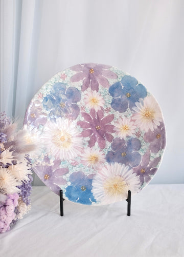 Seto Ware Flower Purple Pasta Plate