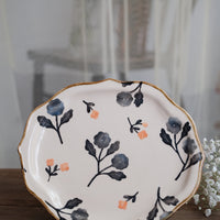 Nakagaki Tomoko Water Color Hand Painted Flower Shaped Plate - KP10 #6