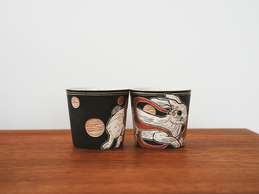 Shirogarasu Studio Mid-Autumn Festival Cup Black BY27