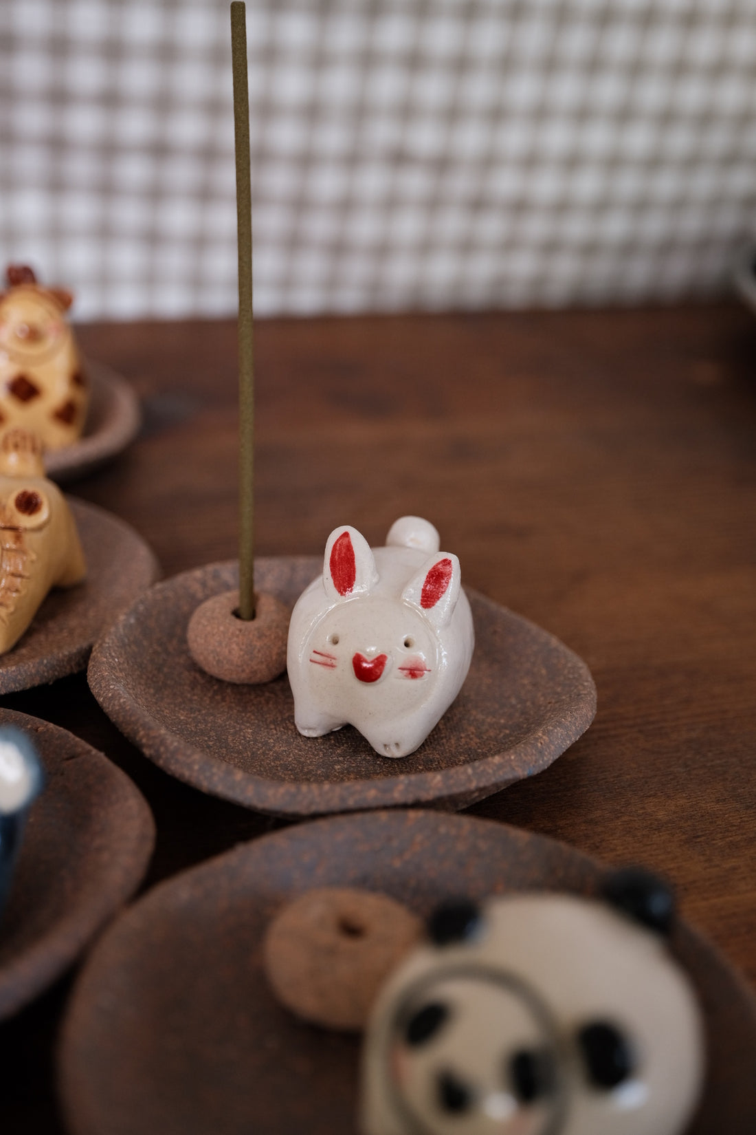 Japanese Clay Animals Incense Holder - Animal Collection