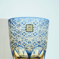 Kagami Crystal - Whisky Glass, Edo Kiriko Kasaneirome "Ogiku (chrysanthemum in abundance)" by Junichi Nabetani