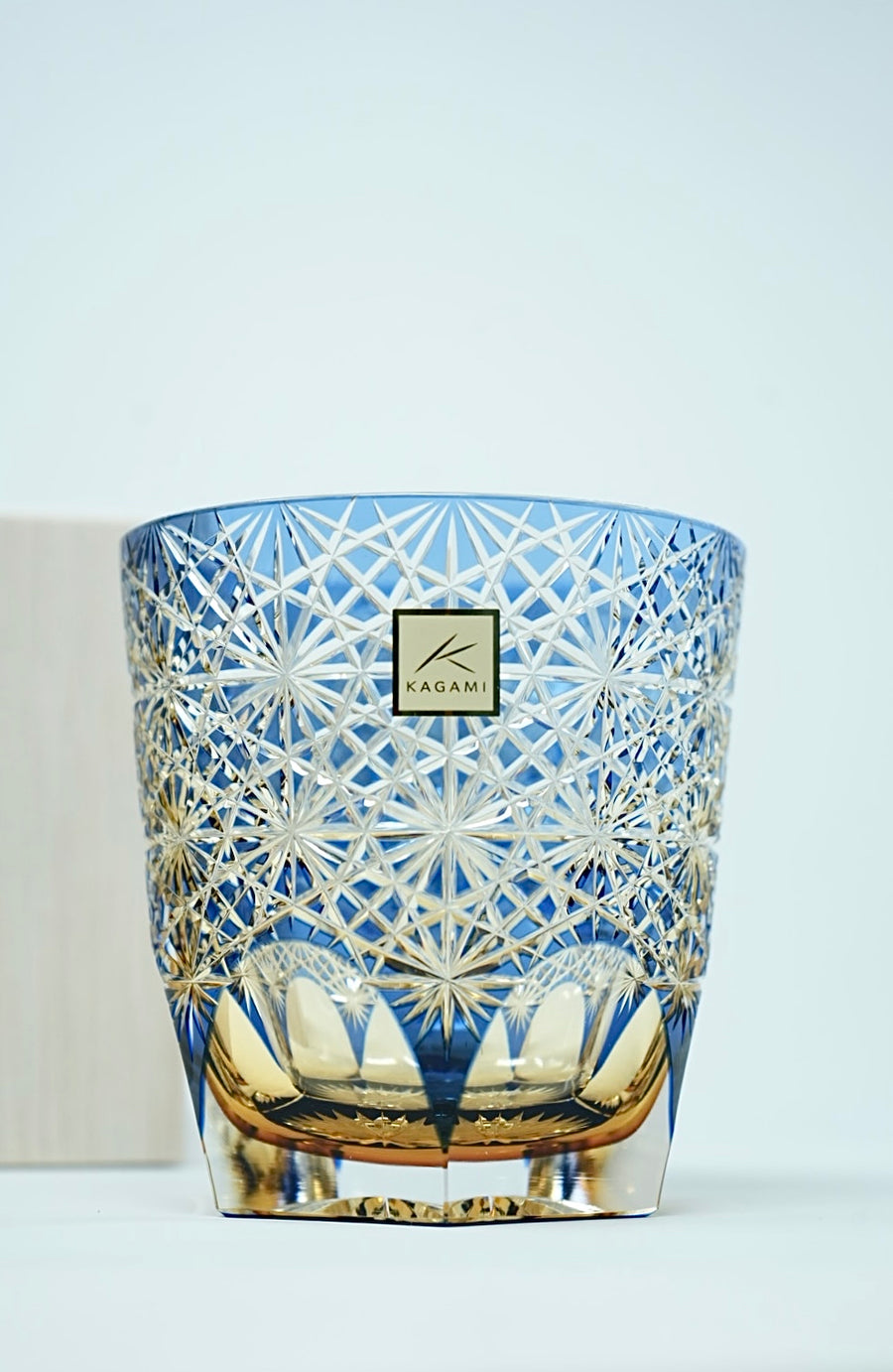 Kagami Crystal - Whisky Glass, Edo Kiriko Kasaneirome "Ogiku (chrysanthemum in abundance)" by Junichi Nabetani