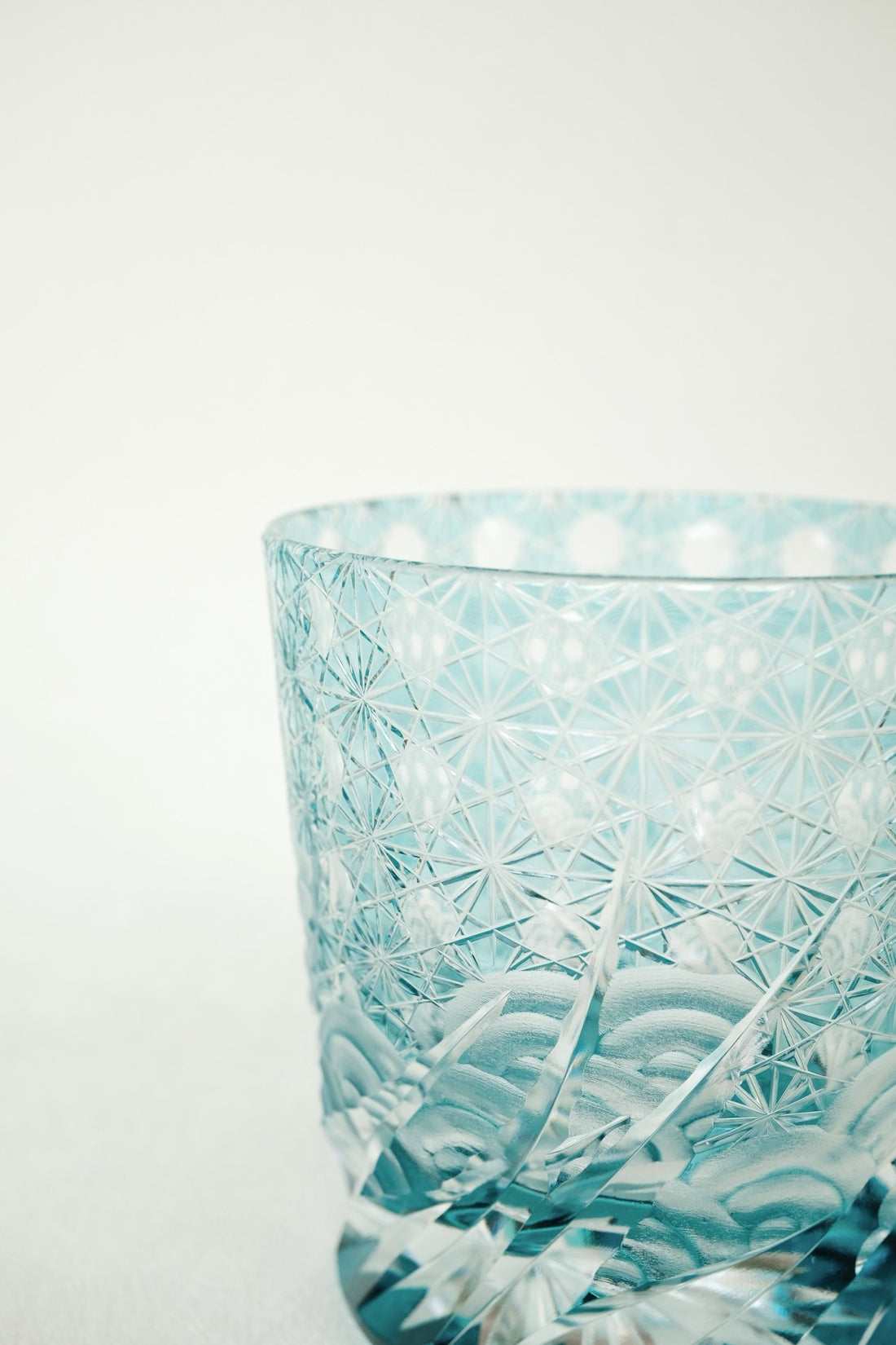 Harisho Yamada Glass - 漣-sazanami Whiskey Crystal Glass - Light Blue