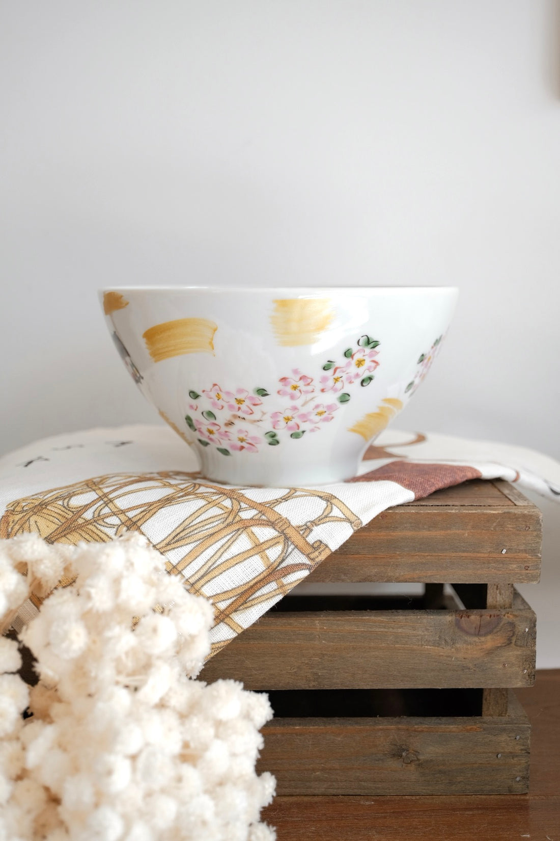 夕立窯 Fully Handmade Ramen Bowl - Sakura & House