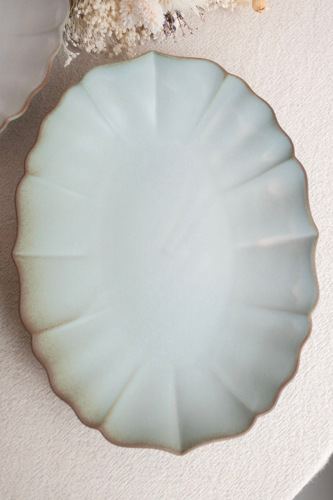 Mino Ware Lotus Oval Plate