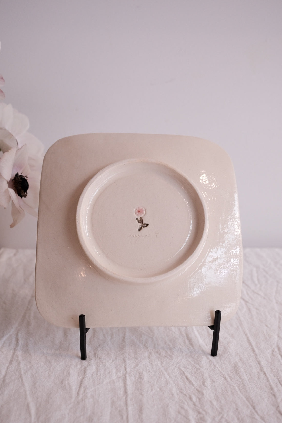 Tsubouchi Mayumi 坪内真弓 Bear Square Plate MT12 - White Bear