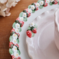 Aiko Miura 三浦愛子 Strawberry Large Plate - White AM09