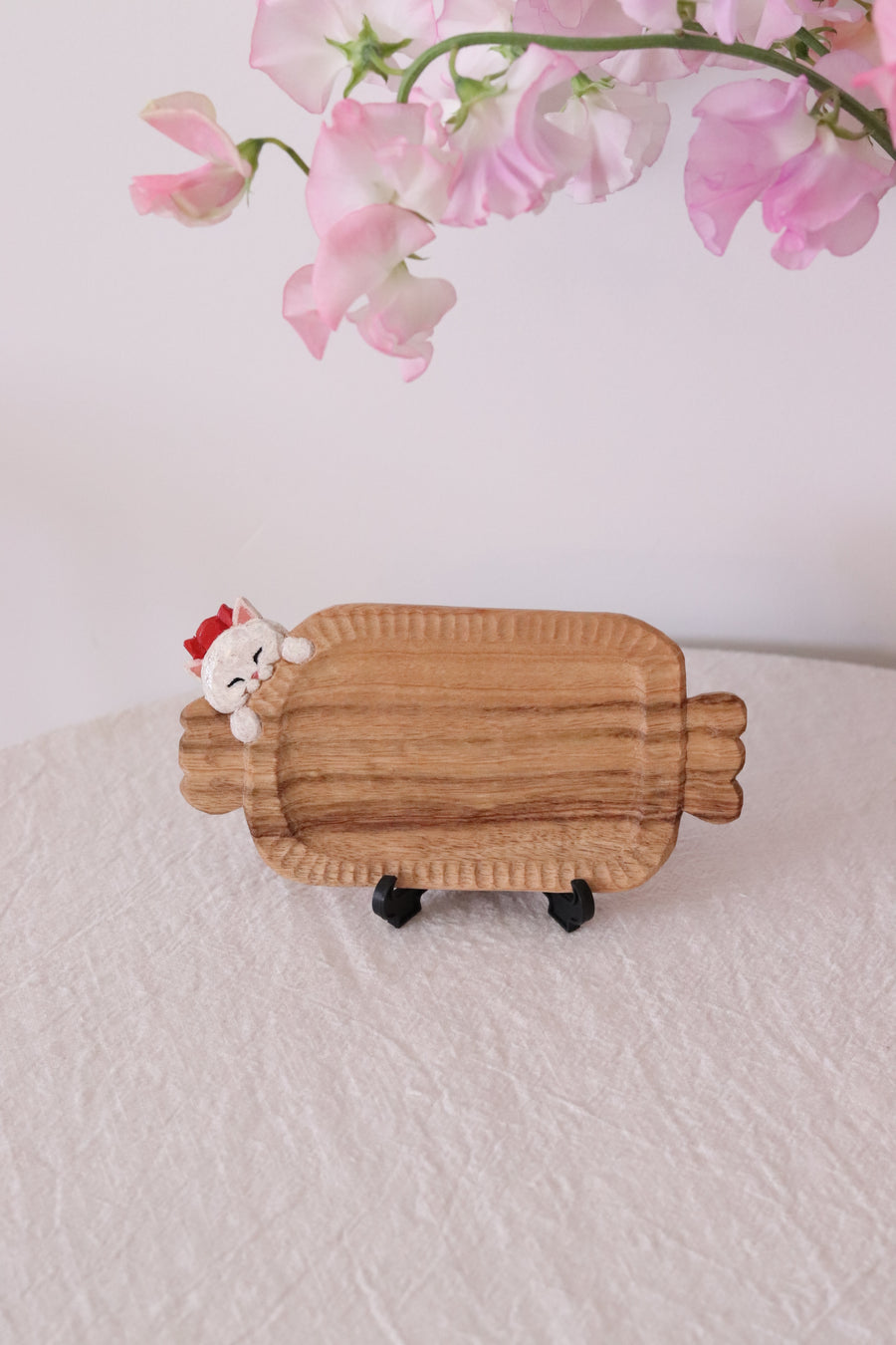 Ayataro Chopsticks Board - White Cat  - aya01