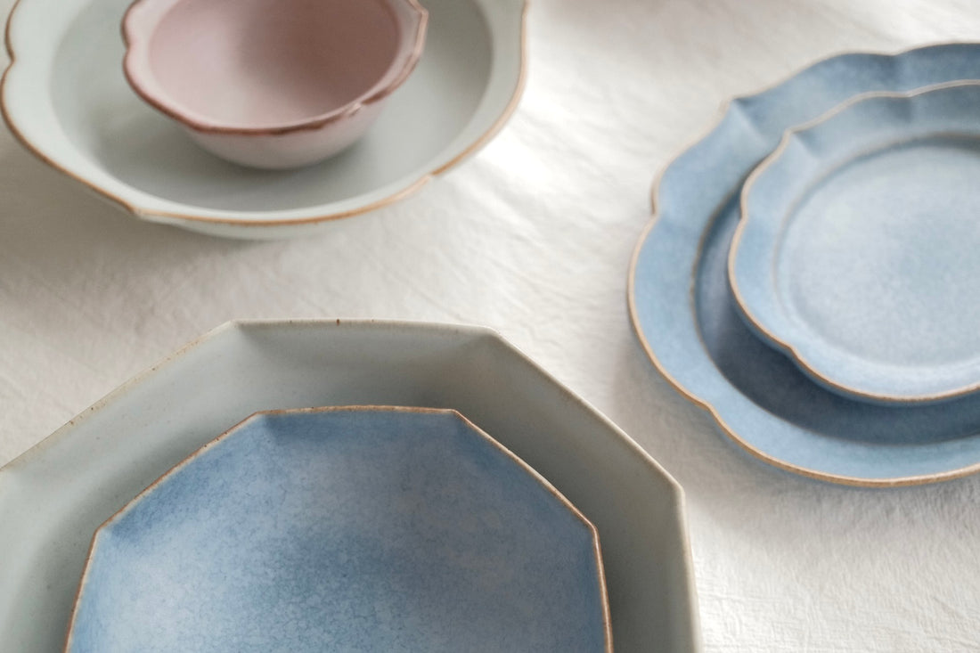 Norio Nakabayashi 中林範夫 Floral Shaped Deep Plate - Blue NN04