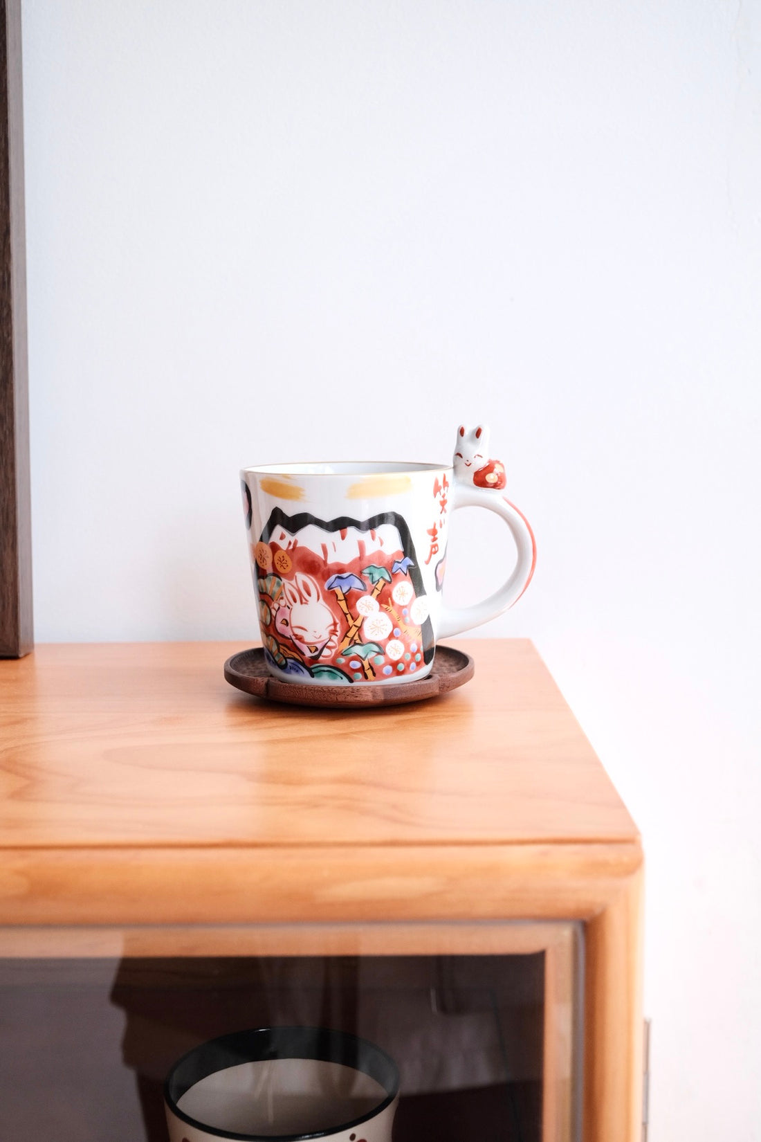 夕立窯 Japanese Style Red Mt. Fuji Mug