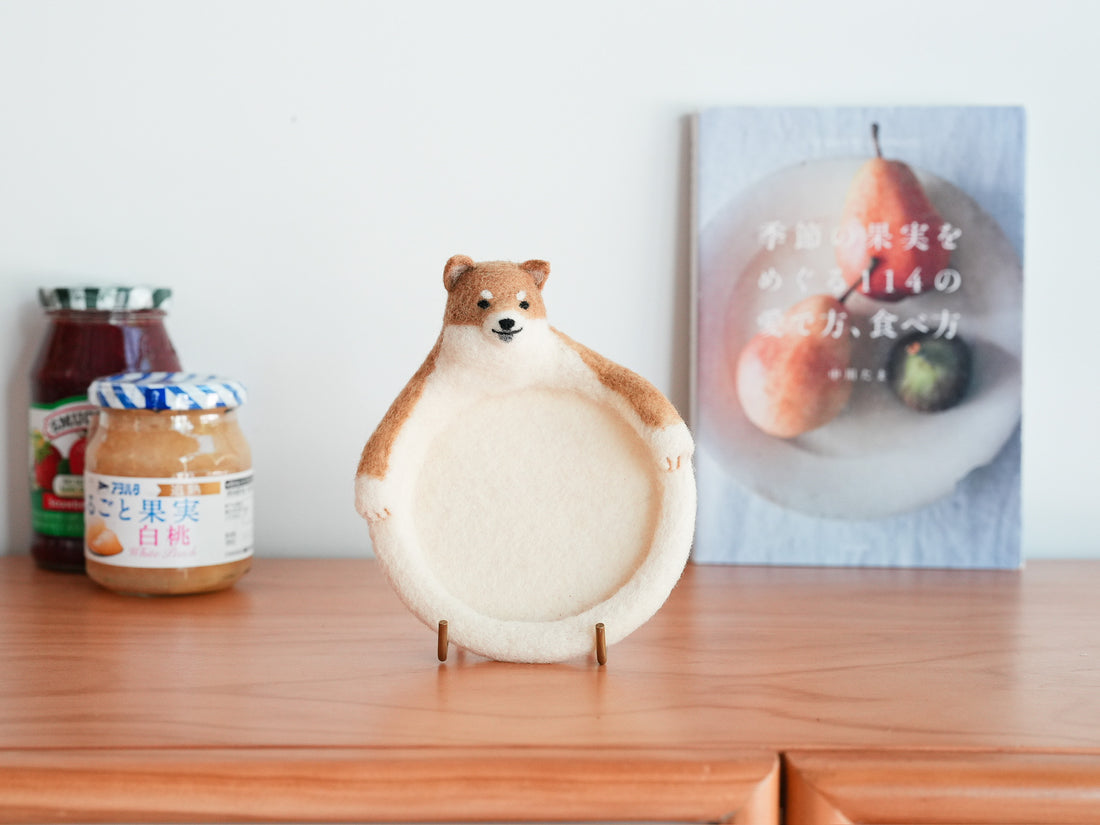 Aya and Yoshiko Wool Felt Animal Coaster - Shiba YS07