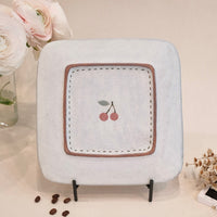 Kei Mitsumochi ミツ持啓 Rectangle Plate - Checked Pattern Red Cherry KM18